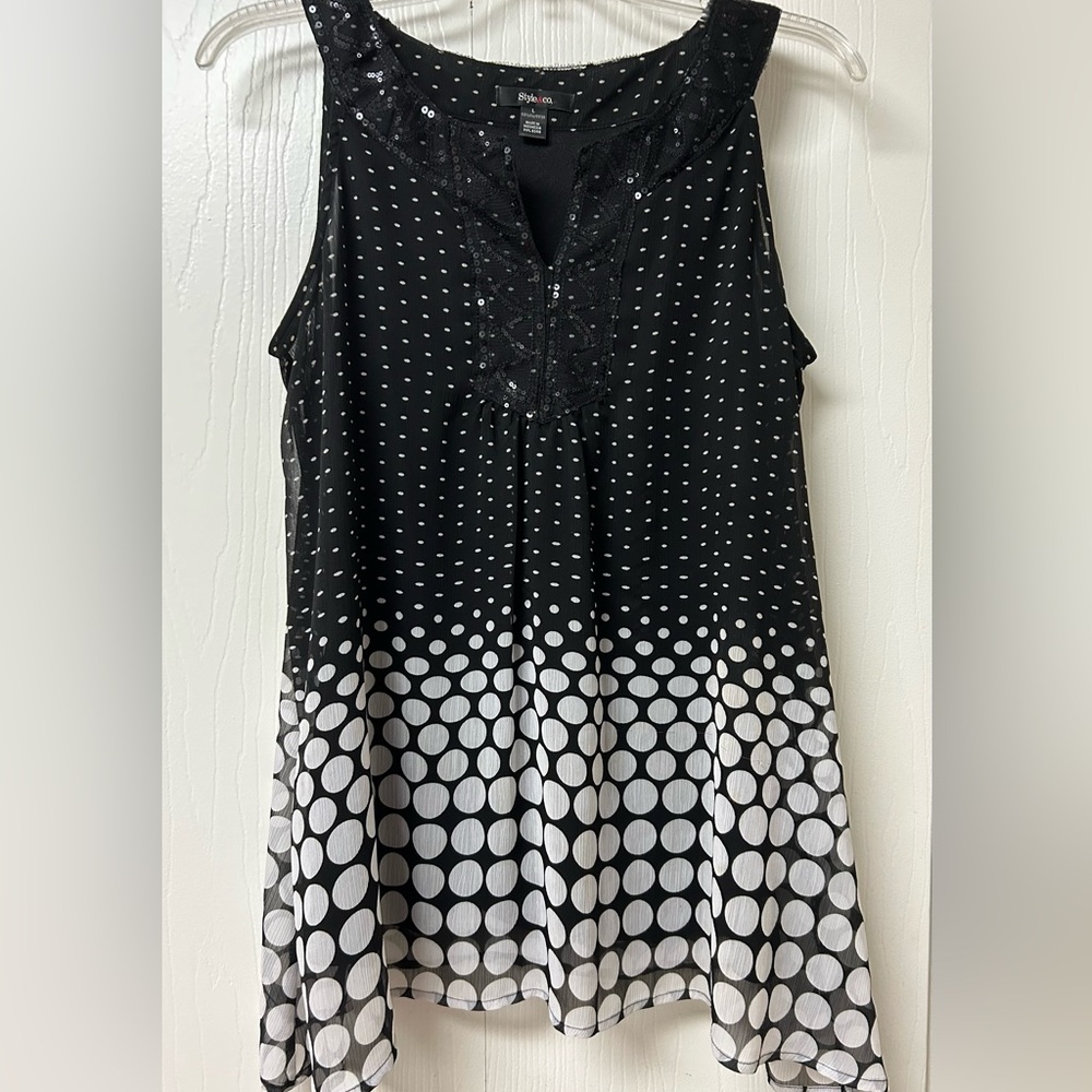 ❤️ Style & Co. Sequin Embellished Tunic Top Size Large